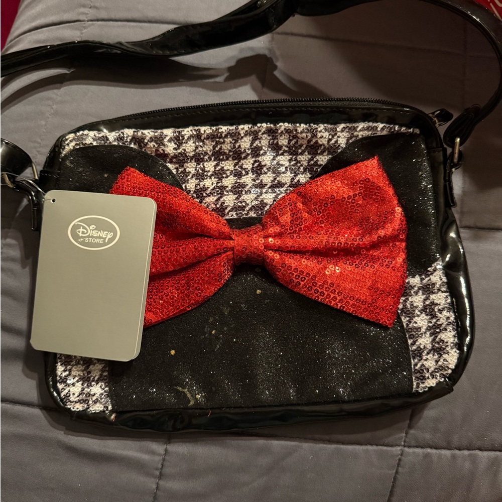 Disney Store Black and White Bag with Red Bow